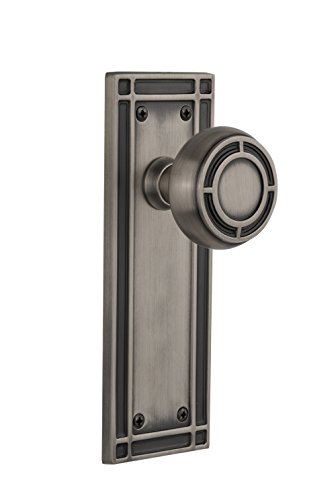 【中古】【未使用・未開封品】Nostalgic Warehouse ミッションプレート ミッションドアノブ付き プライバシー 2.75インチ アンティークピューター