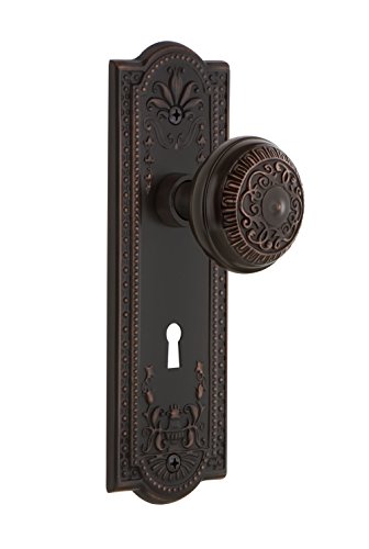 【中古】【未使用・未開封品】Nostalgic Warehouse Meadows プレート キーホールエッグ&ダーツノブ付き プライバシー - 2.75インチ タイムレスブロンズ|AJIMURA-SHOP