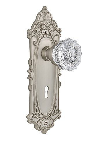 【中古】【未当て嵌める・未開封品】Nostalgic Warehouse Victorian 鍵穴付き添い人クリスタルガラスノブと一皿 Privacy - 2.75\