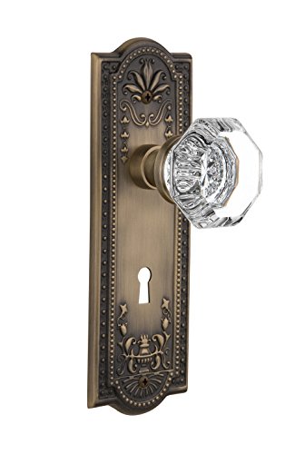 【中古】【未使用・未開封品】Nostalgic Warehouse Meadowsプレートwith Keyhole Waldorfクリスタルノブ Privacy - 2.75\