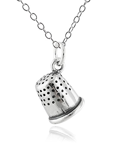 【中古】【未使用・未開封品】Sterling Silver 3D Sewing Thimble Charm Pendant Necklace, 18" Chain|AJIMURA-SHOP