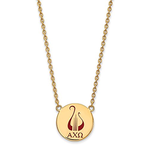 【中古】【未使用・未開封品】Logoart スターリングシルバー Gp Alpha Chi Omega ラージエナメルペンダントネックレス, 金属, 不明｜AJIMURA-SHOP