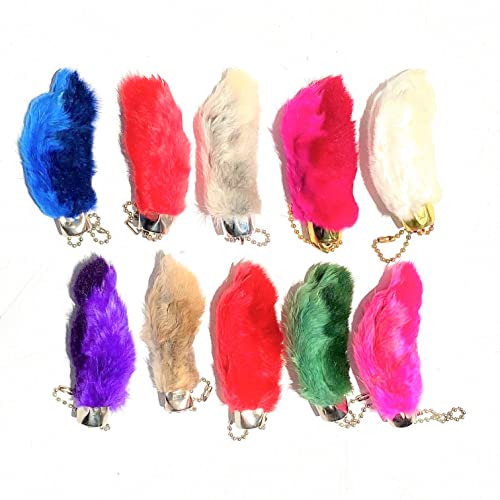 【中古】【未使用・未開封品】Dangerous Threads プレミアム ウサギ 足 キーホルダー アソートカラー 10ピース 2 - 2 1/2 inches