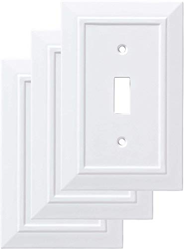 【中古】【未使用・未開封品】(3 Pack, Pure White) - Franklin Brass W35241V-PW-C Classic Architecture Single Switch Wall Plate/Switch Plate/Cover, White, 3-Pack