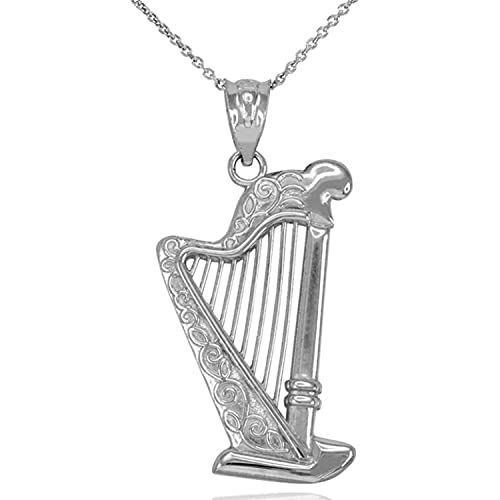 【中古】【未当て嵌める・未開封品】Harp Musical Instrumentスターリングシルバーペンダントネックレス しろがね色