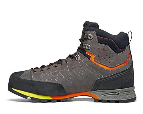【中古】【未当て嵌める・未開封品】SCARPA メンズ Zodiac Plus GTX 雨合羽 ゴアテックス ブーツ うしろ側荷造りや山歩き用, シャーク/オレンジ色, 10.5
