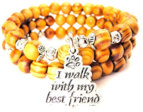 【中古】【未使用・未開封品】I Walk With My Best Friend Wrap Around木製ブレスレット