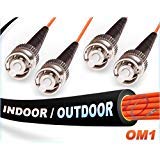 【中古】【未使用・未開封品】FiberCablesDirect 100m OM1 ST ファイバーパッチケーブル | 屋内/屋外デュプレックス 62.5/125 STからST マルチモードジャンパー 100m (322フィ