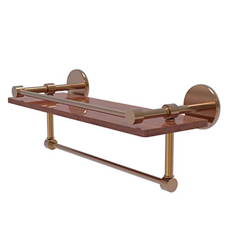【中古】【未使用・未開封品】Prestige Skyline Collection 16 Inch IPE Ironwood Shelf with Gallery Rail and Towel Bar - P1000-1TB-16-GAL-IRW-BBR