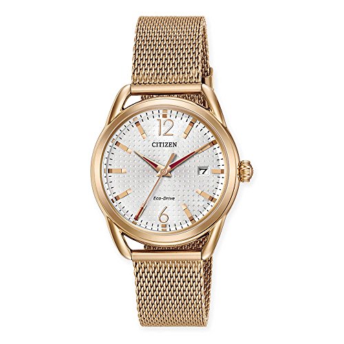 【中古】【未使用・未開封品】Citizen レディース Eco-Drive メッシュブレスレット腕時計 ピンク|AJIMURA-SHOP