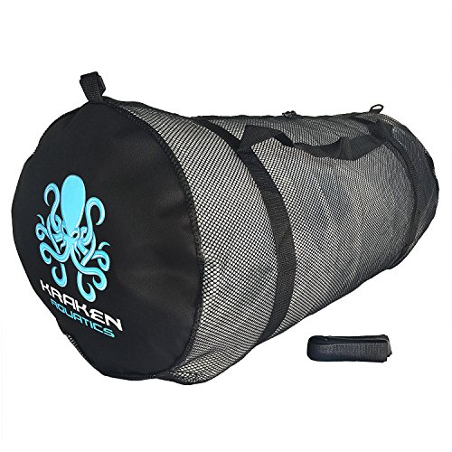 【中古】【未当て嵌める・未開封品】Kraken Aquatics メッシュダッフルギアバッグ ストラップ付き添い人 スキューバダイビング シュノーケリング 水泳ぎ 砂浜 運動競技装置 Lサ