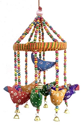 【中古】【未使用・未開封品】Rastogi Handicrafts ハンドメイド装飾ドア吊り下げベルバードシャンデリア ホーム装飾 吊り下げオーナメントサイズ - 15x15x35cm (長さx幅x高さ｜AJIMURA-SHOP