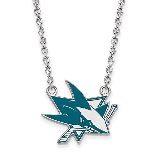 【中古】【未使用・未開封品】San Jose Sharks Large ( 3?/ 4インチ)エナメルペンダントW /ネックレス(スターリングシルバー)|AJIMURA-SHOP