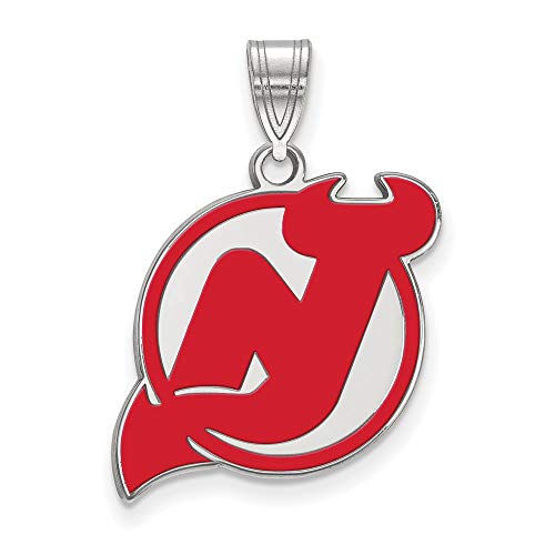 【中古】【未使用・未開封品】新しいJersey Devils Large (3?/ 4インチ)エナメルペンダント(スターリングシルバー)