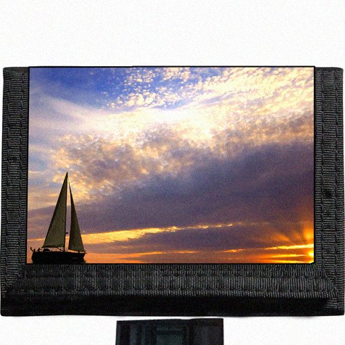 【中古】【未当て嵌める・未開封品】Scenic Tropical Sail boat ocean黒いこと三つ折りナイロン札入れGreat Gift Idea 靴-その他