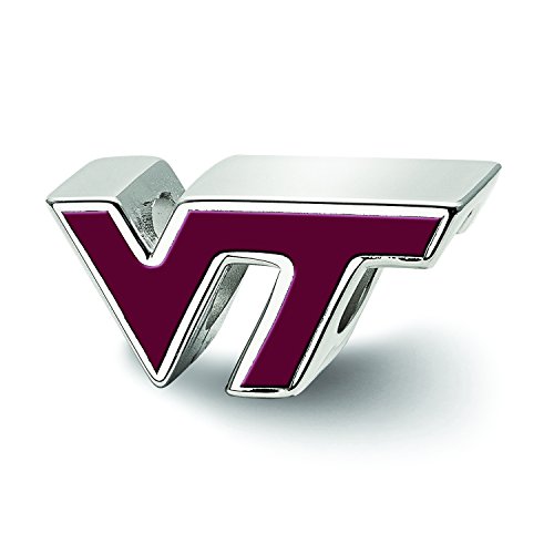 【中古】【未当て嵌める・未開封品】Virginia Tech VTエナメルロゴビーズ( Sterling Sliver )