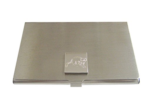 【中古】【未使用・未開封品】Silver Toned Etched Raccoonビジネスカードホルダー
