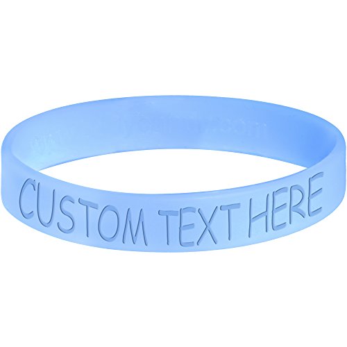 【中古】【未使用・未開封品】Body Candy ブレスレット シリコン製 ライトブルー カスタマイズ可 スタイル2 ストレッチタイプ ブレスレット パーソナライズ・メッセージ画像