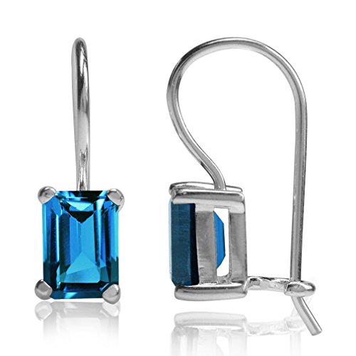 【中古】【未使用・未開封品】2.44ct. Genuine London Blue Topaz 925 Sterling Silver Hook Closure Earrings