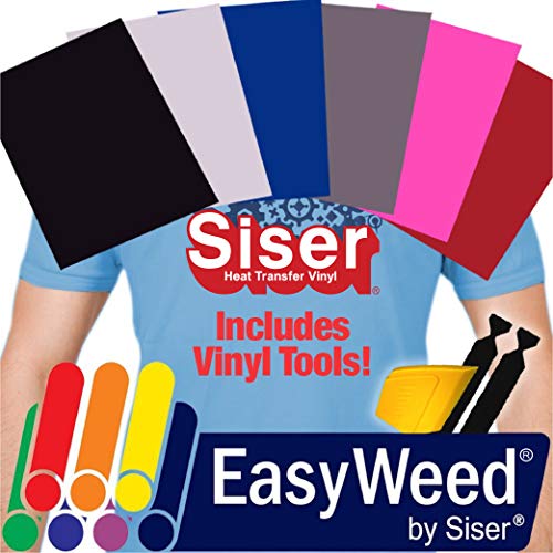 【中古】【未使用・未開封品】SISER EasyWeed Heat Transfer Vinyl, 12 x 15 6-Color Starter BUNDLE including Vinyl Wrap Toolkit Yellow Detailer Squeegee \u0026 Felt Edges b