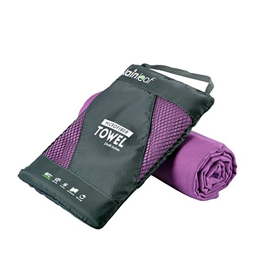 【中古】【未使用・未開封品】Rainleaf マイクロファイバータオル スポーツ&旅行&ビーチタオル、 速乾性 - 超吸収性 - 超コンパクト、 キャンプ、ジム、ビーチ、水泳、バッ|AJIMURA-SHOP