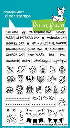 【中古】【未当て嵌める・未開封品】Lawn Fawn - Plan On It - Holidays Stamps その他-家電