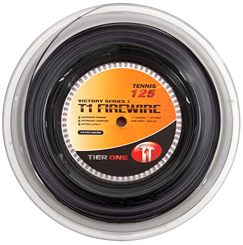 【中古】【未当て嵌める・未開封品】Tier One T1-Firewire Co-Polyester 庭球より糸 黒いこと 17ゲージ(1.25粍) - 200m木管