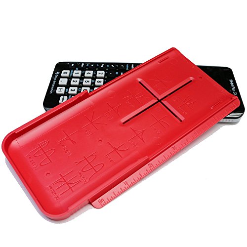【中古】【未使用・未開封品】EZ Graphing ハードスライドカバー 定規内蔵 TI 84 Plus CE用 レッド