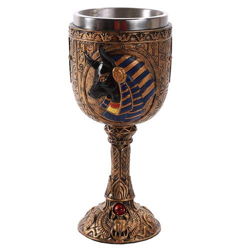 【中古】【未使用・未開封品】古代エジプトGod of the Afterlife Anubis Wine Goblet Chaliceエジプトカップ新しい