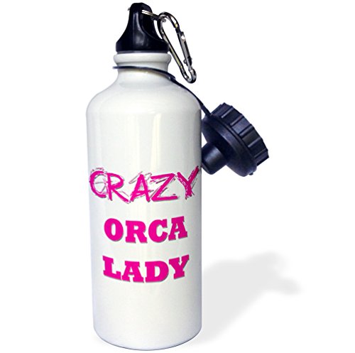 【中古】【未使用・未開封品】3dRose Crazy Orca レディース スポーツウォーターボトル 21オンス マルチカラー