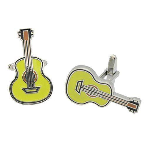 【中古】【未当て嵌める・未開封品】黄色Acoustic Guitar Cufflinks
