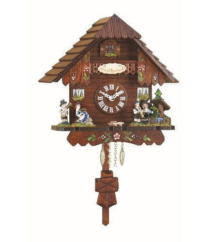 【中古】【未当て嵌める・未開封品】MusicBoxAttic Kuckulino 石英振子時辰儀 ペイントフラワーモチーフ付き添い人 Trenkle Uhren