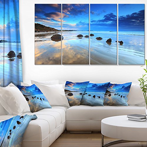【中古】【未当て嵌める・未開封品】DesignArt Moeraki Boulders under cloudy sky Seashore活動写真帆布刷り上げる