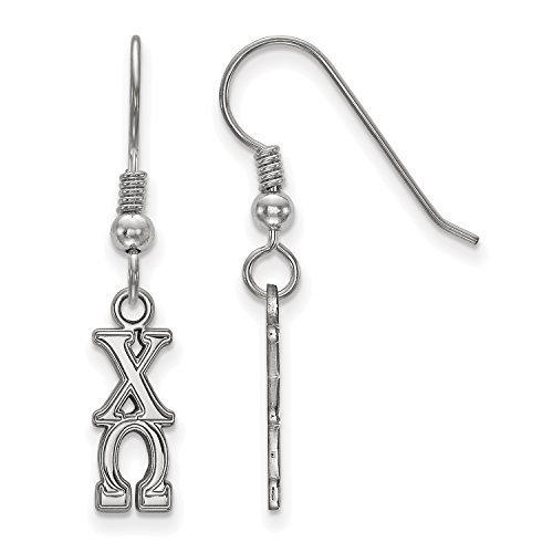 【中古】【未当て嵌める・未開封品】LogoArt スターリングしろがね色 Chi Omega スモール ダングルイヤリング, 金属元素, 曖昧模糊たる
