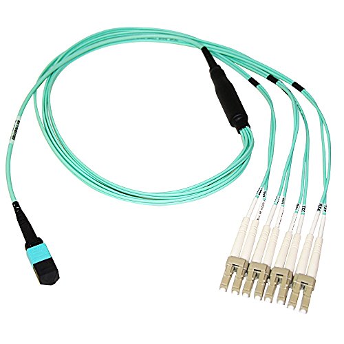 【中古】【未使用・未開封品】AXIOM MPO FEMALE TO 4 LC MULTIMODE OM3 50/125 FIBER OPTIC BREAKOUT CABLE - 4M