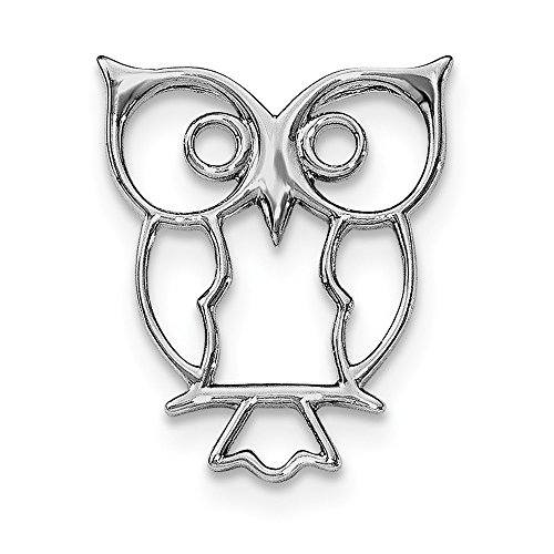 【中古】【未当て嵌める・未開封品】スターリングシルバーロジウムメッキフクロウチェーンスライド