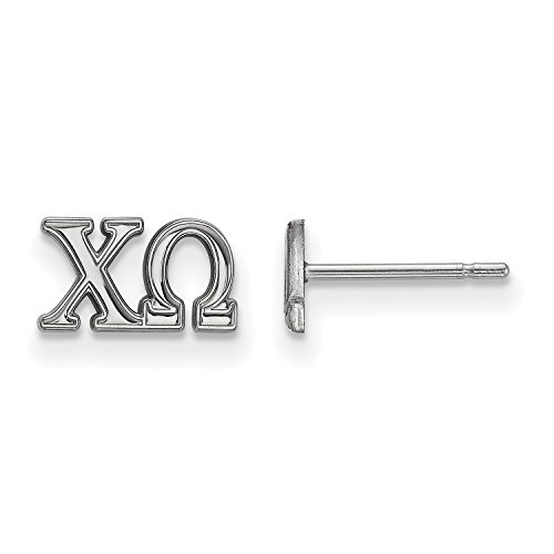 【中古】【未当て嵌める・未開封品】LogoArt スターリングしろがね色 Chi Omega エクストラスモール 郵便うけイヤリング, 金属元素, 曖昧模糊たる