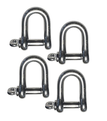 【中古】【未使用・未開封品】4ピースステンレススチール316?Forged DシャックルMarine Grade 5?/16?\