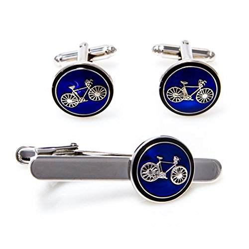 【中古】【未使用・未開封品】Mrcuff 自転車 バイク サイクリング サイクリスト カフスボタン＆タイピン、ギフトボックス＆磨き布つき｜AJIMURA-SHOP