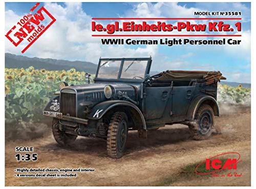 【中古】【未使用・未開封品】ICM 1/35 ドイツ軍 le.gl.Pkw Kfz.1 軽四輪駆動乗用車 プラモデル 35581｜AJIMURA-SHOP