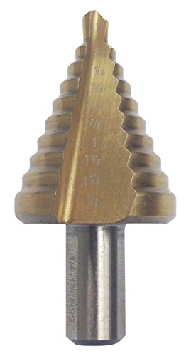 【中古】【未使用・未開封品】HHIP 5000-0876 ハイスピードスチールステップドリル 10段 錫コーティング 1/4-1-3/8インチ x 1/8インチ 穴範囲1/8インチ ステップ深さ1/2インチ