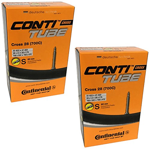 【中古】【未使用・未開封品】Continental Cross 28 700 x 32-47c 自転車インナーチューブ - Presta 60mm ロングバルブ (ペア)|AJIMURA-SHOP
