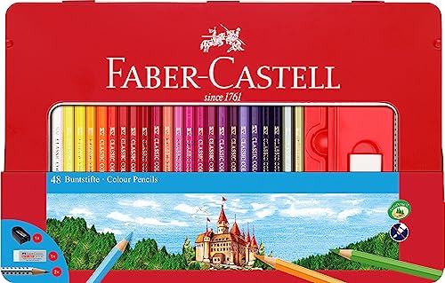 【中古】【未使用・未開封品】(48 Count) - Faber Castell Classic Coloured Pencils Tin Set, 48 Vibrant Colours In Sturdy Metal Case - Premium Children's Art Products｜AJIMURA-SHOP