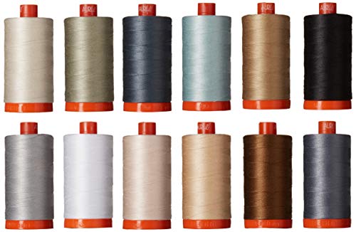 【中古】【未使用・未開封品】Christa Quilts ピースとキルト ニュートラル Aurifil スレッドキット 12 大きなスプール 50 重量 CW50PQN12｜AJIMURA-SHOP