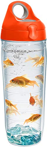 【中古】【未使用・未開封品】Tervis 1230785 Goldfish Wrap Water Bottle with Orange WB Lid, 24 oz, Clear by Tervis｜AJIMURA-SHOP