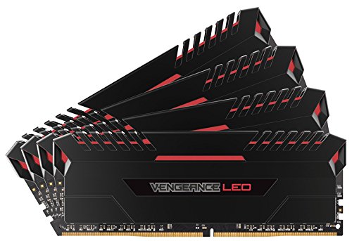 【中古】【未使用・未開封品】CORSAIR Vengeance Red LED DDR4 2666Mhz 64GB (16GBx4) 288pin UDIMM MM3201 CMU64GX4M4A2666C16R｜AJIMURA-SHOP