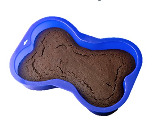 【中古】【未使用・未開封品】Blue Dog Bone Shaped Cake Pan Silicone by Pawsome Doggie