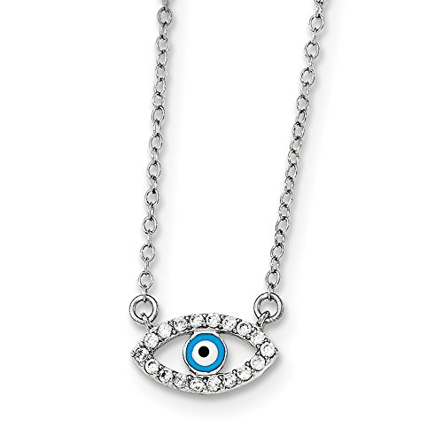【中古】【未当て嵌める・未開封品】スターリングシルバーロジウムメッキエナメルEye W / Cz首飾り