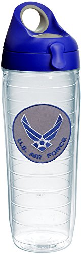 【中古】【未使用・未開封品】Tervis Air ForceロゴエンブレムウォーターボトルロイヤルブルーWB蓋、24oz、クリア|AJIMURA-SHOP