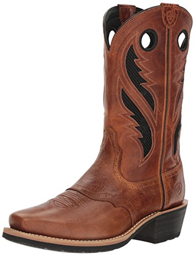 【中古】【未使用・未開封品】Ariat Heritage Roughstock VentTek ウエスタンブーツ メンズ レザー カントリーブーツ, ジンジャースナップ/ツートーンタン。, 12|AJIMURA-SHOP